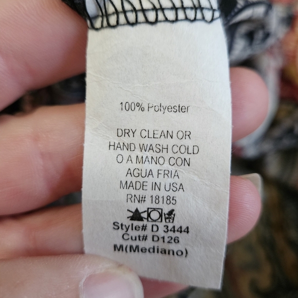 AMERICAN THREADS Paisley Print High Neck Halter Mini Dress.Black/red Multi.M NWT - Picture 4 of 14